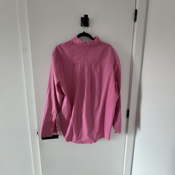 Meshki Orphelia Linen Button Up Shirt in Candy Pink Small - Picture 2 of 4